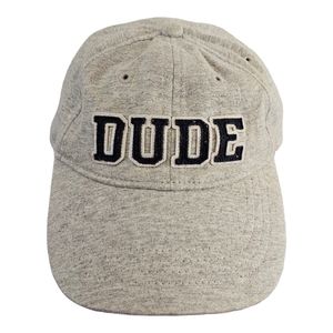 Carter's DUDE Gray Baseball Ball Hat Cap Toddler 2t-4t Adjustable Strapback‎